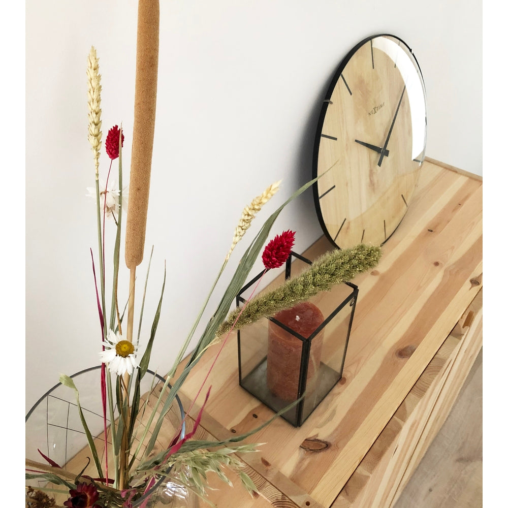 Edge Wood Dome Wall Clock 35cm