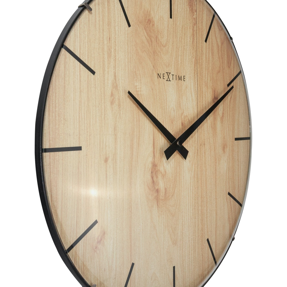 Edge Wood Dome Wall Clock 35cm