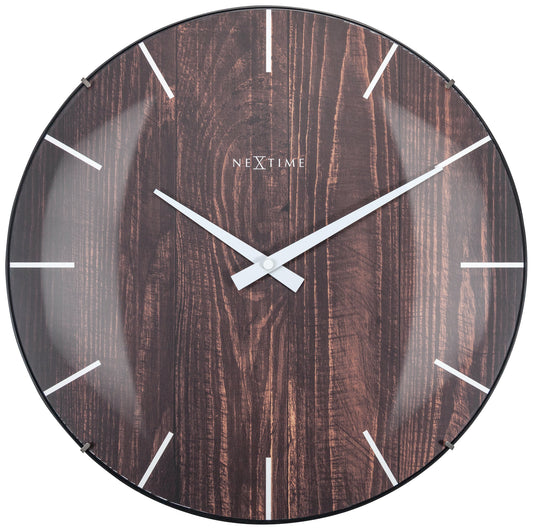 Edge Wood Dome Wall Clock 35cm