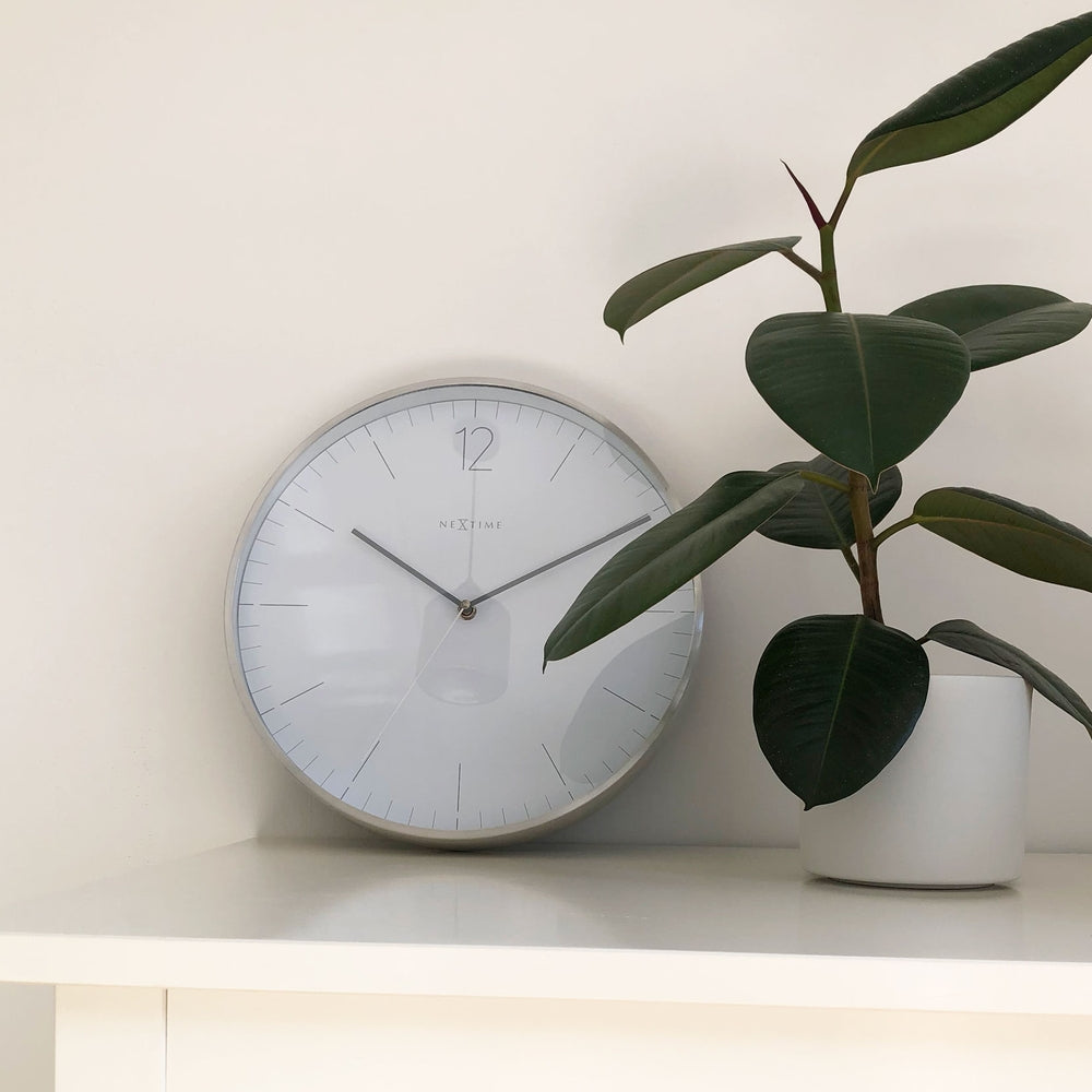 Essential Silver Wall Clock 34cm