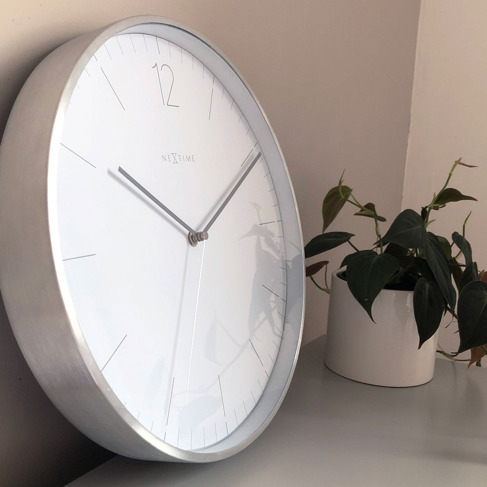 Essential Silver Wall Clock 34cm