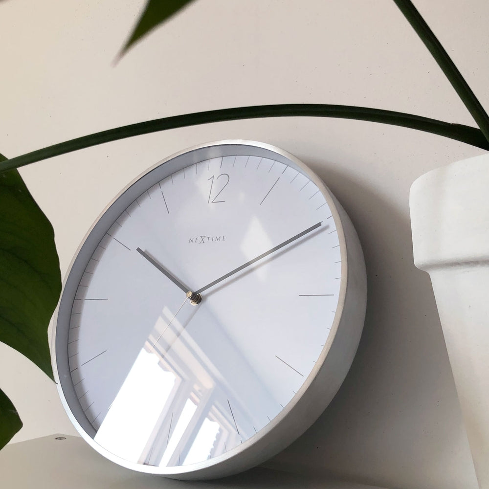 Essential Silver Wall Clock 34cm