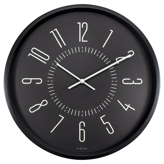 Black Luminous Wall Clock 20cm