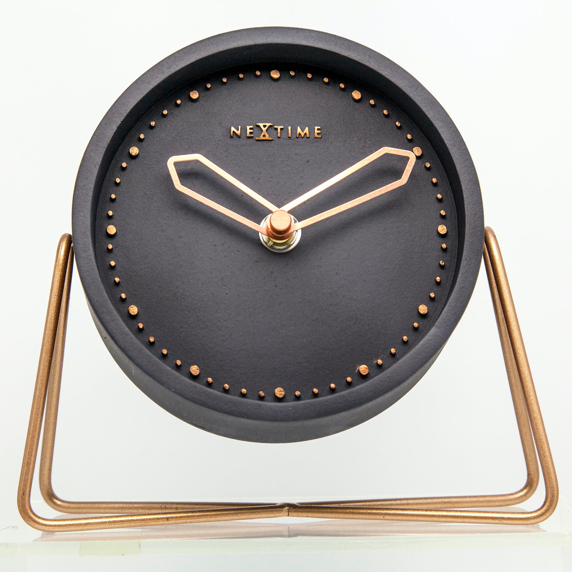 Polyresin Grey Mantel Clock 17cm