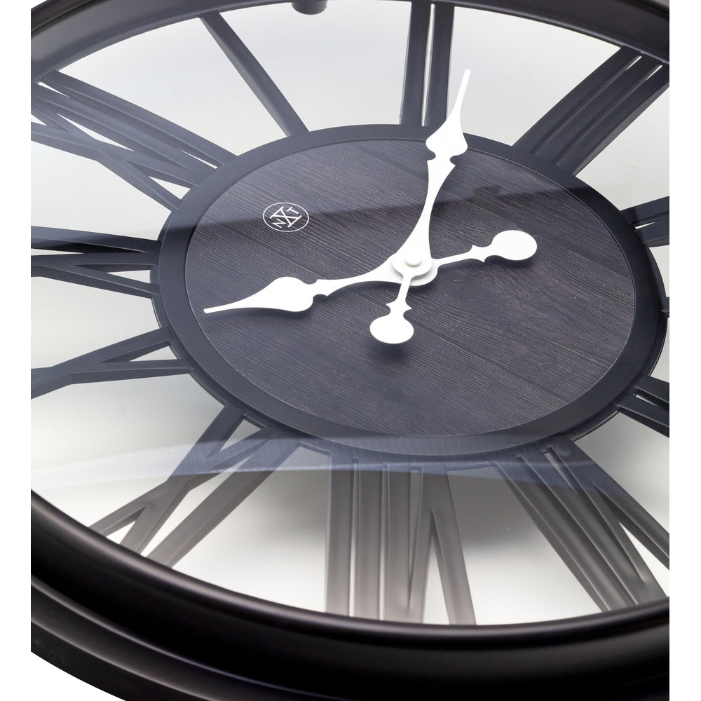 Black Quebec Wall Clock 51cm
