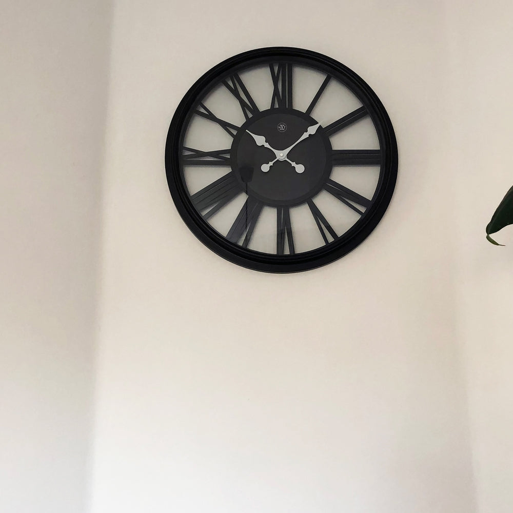 Black Quebec Wall Clock 51cm