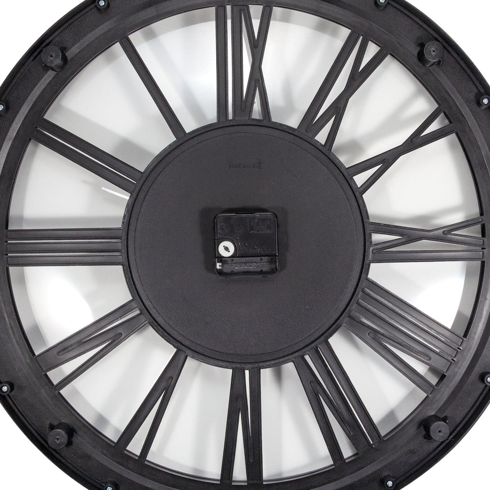 Black Quebec Wall Clock 51cm