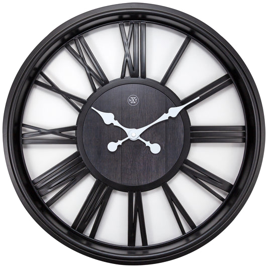 Black Quebec Wall Clock 51cm