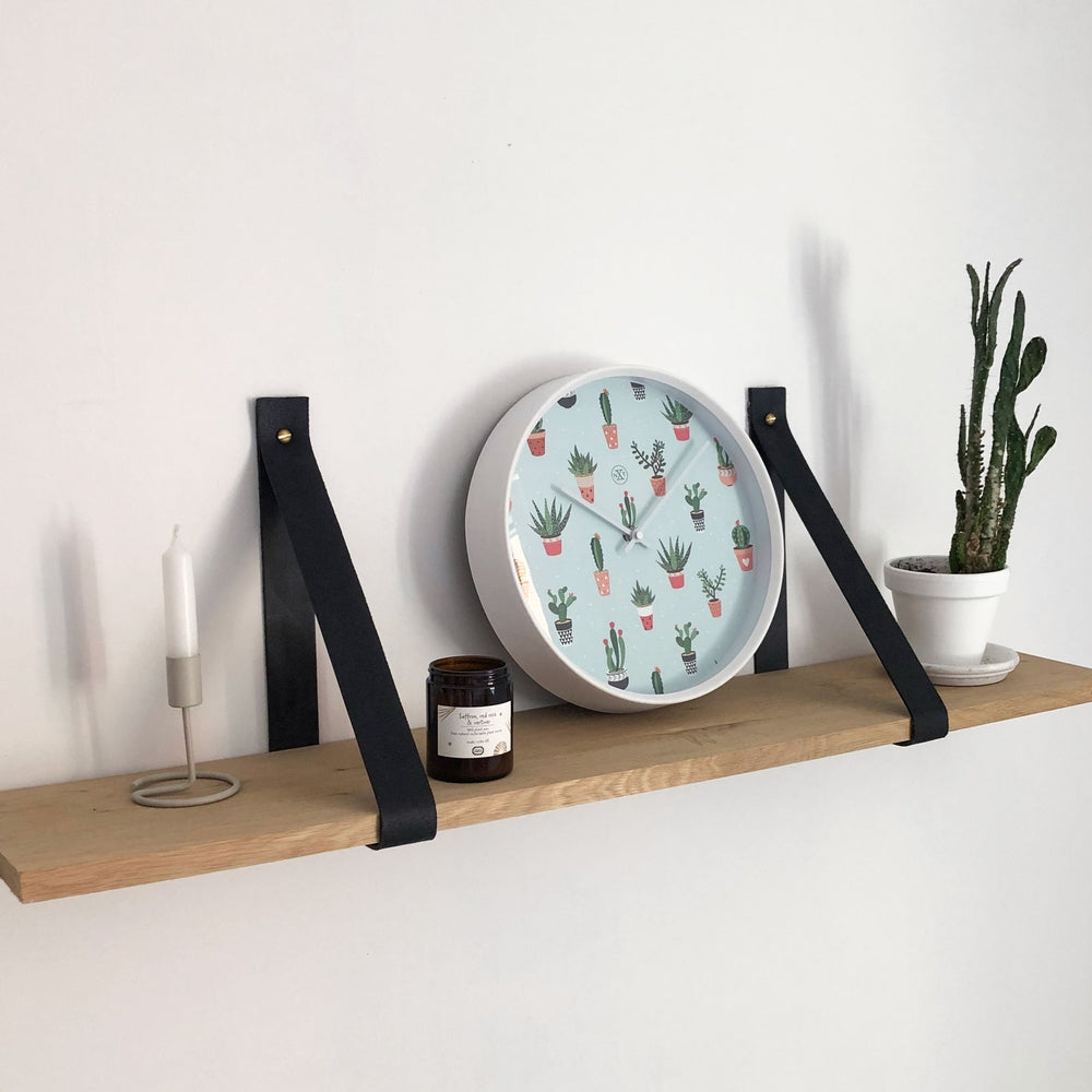 Green Cactus Wall Clock 30cm