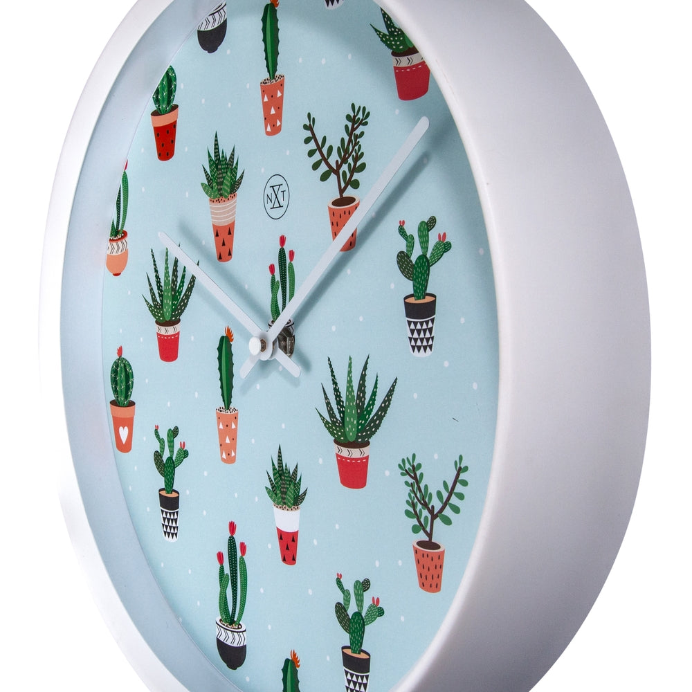 Green Cactus Wall Clock 30cm