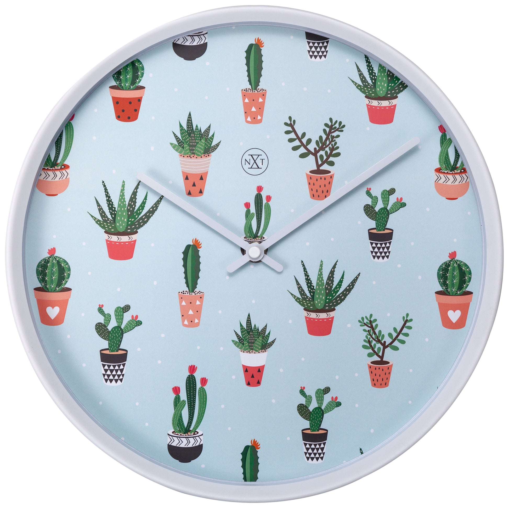 Green Cactus Wall Clock 30cm