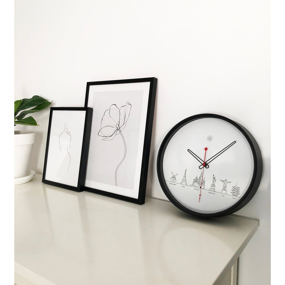 White Worldtour Wall Clock 30cm