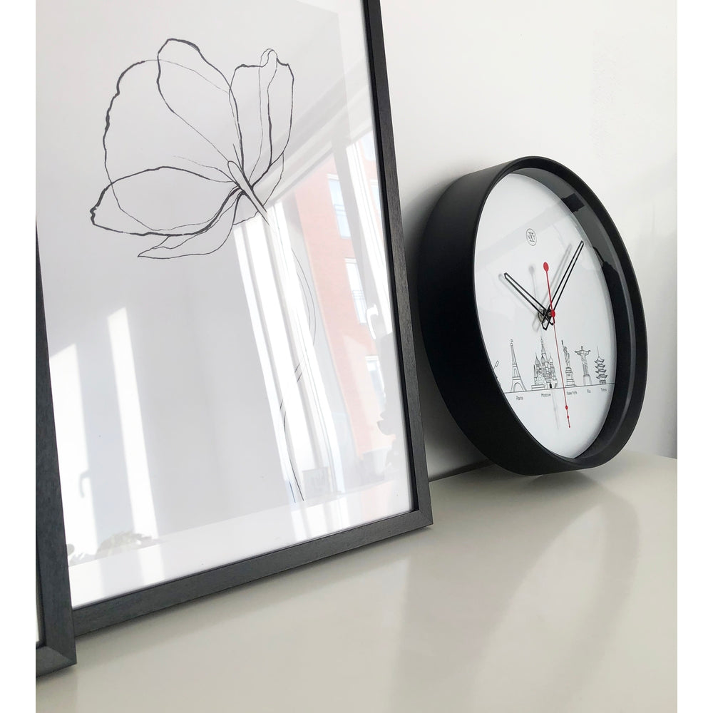 White Worldtour Wall Clock 30cm