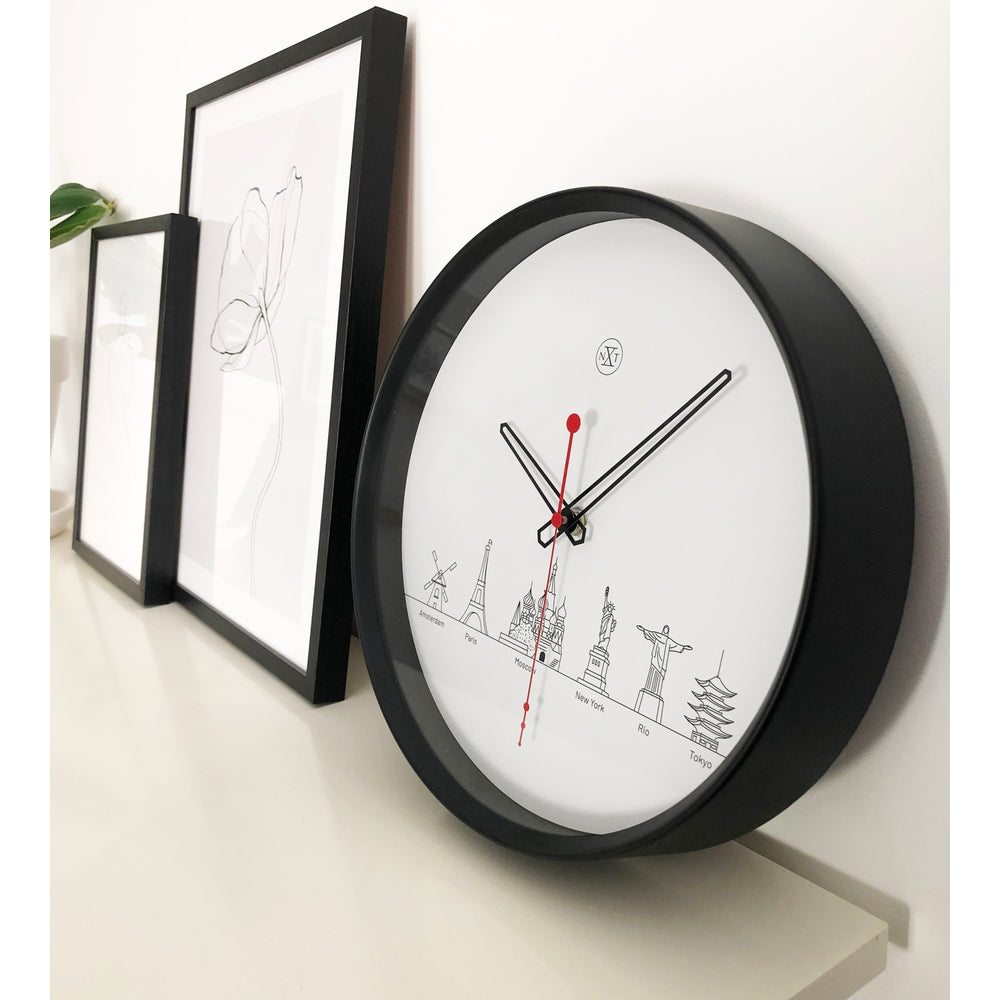 White Worldtour Wall Clock 30cm