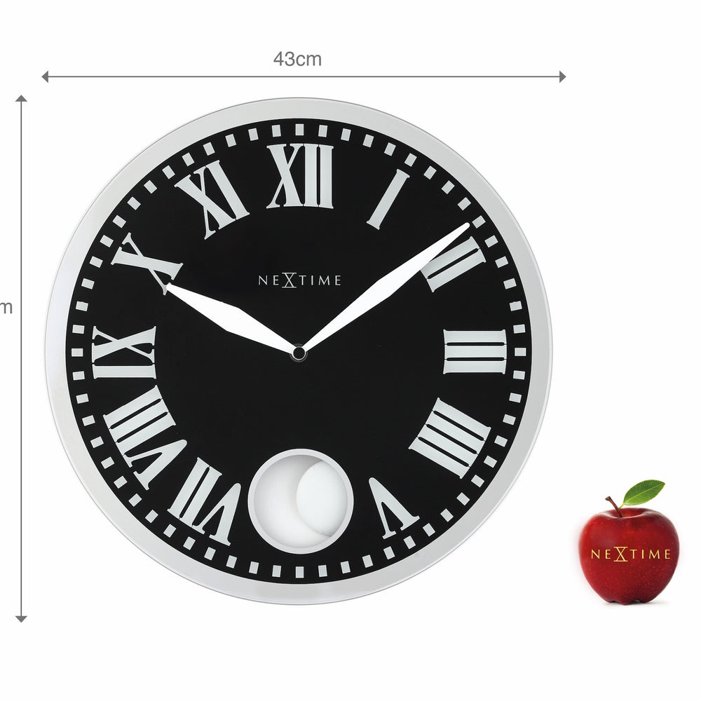 Black Romana Wall Clock 43cm