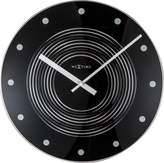 Black Concentric Wall Clock 35cm