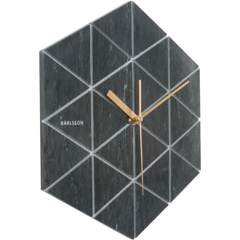 Marble Hexagon Wall Clock 28.5cm
