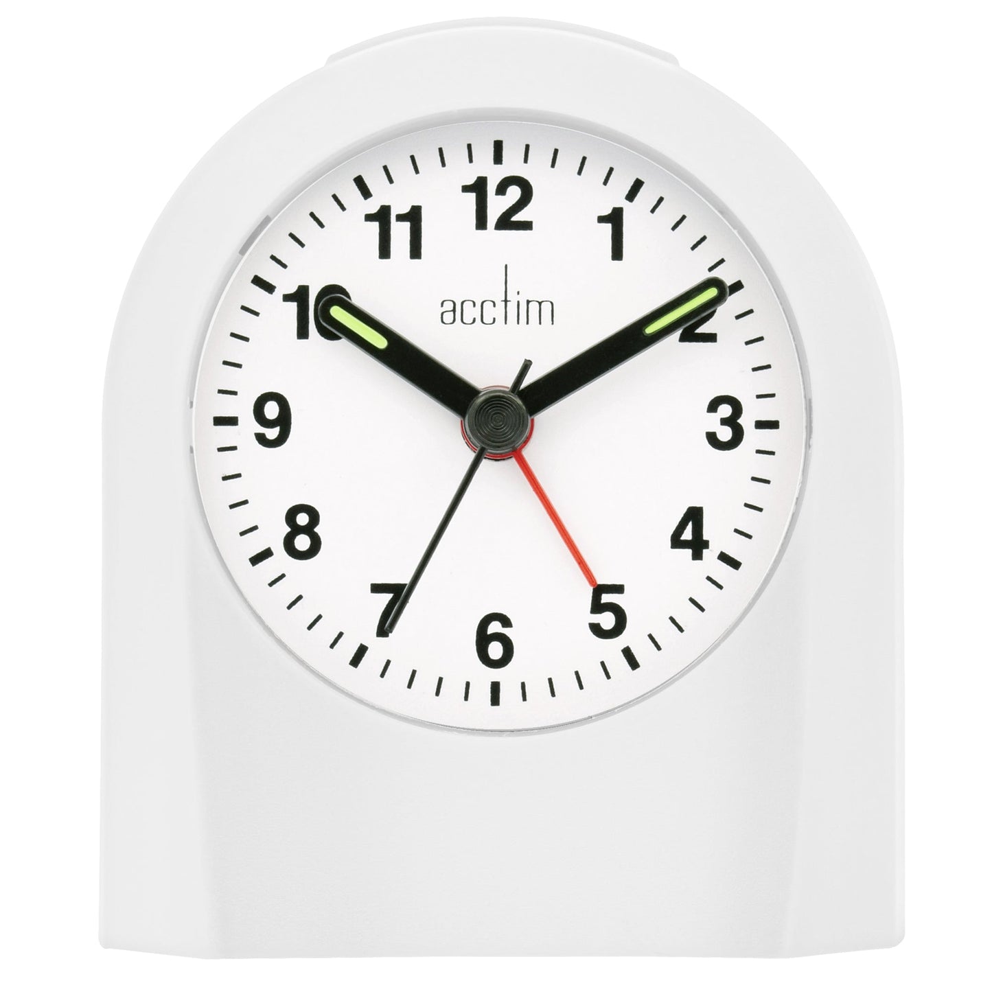 Palma White Alarm Clock 9cm - TickTockClocks