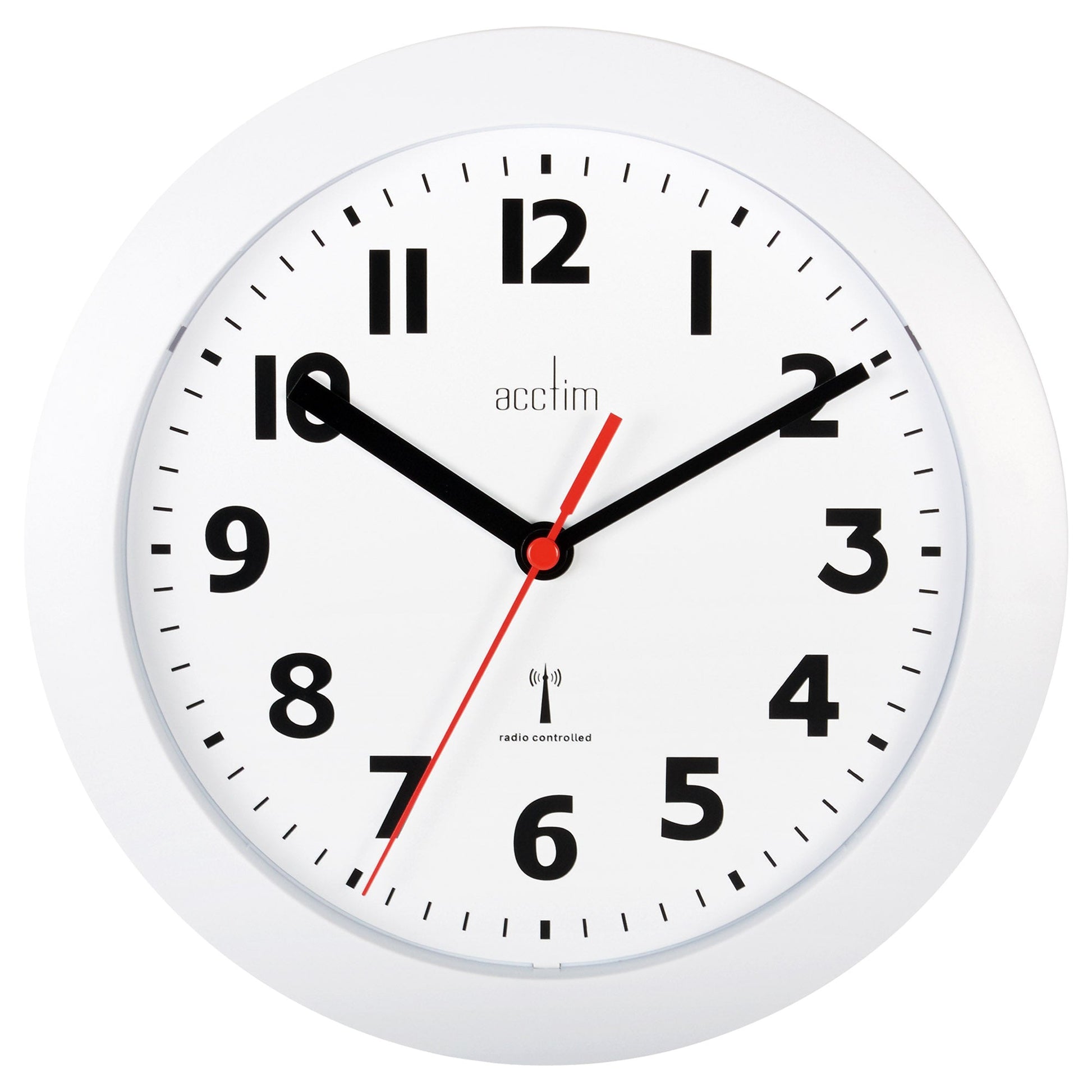 Parona White Radio Controlled Wall Clock 23cm - TickTockClocks