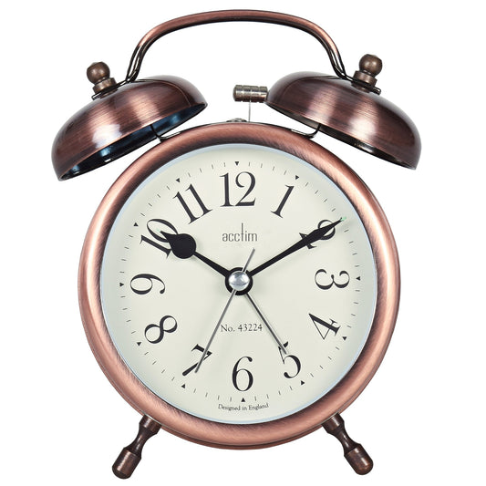 Pembridge Antique Bronze Twin Bell Alarm Clock 12.5cm - TickTockClocks