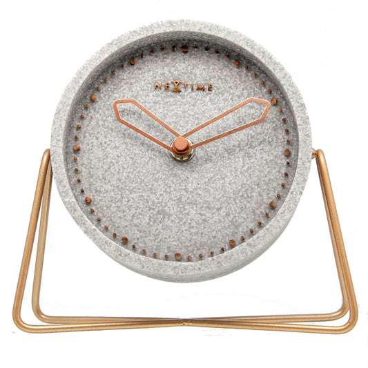 Polyresin Grey Mantel Clock 17cm - TickTockClocks