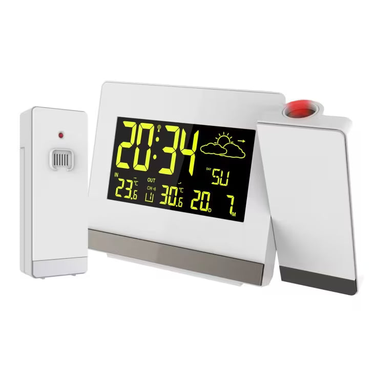 Technoline WT549 Projection Alarm Clock with Indoor & Outdoor Temperatures, plus Weather Forecast