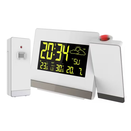 Technoline WT549 Projection Alarm Clock with Indoor & Outdoor Temperatures, plus Weather Forecast
