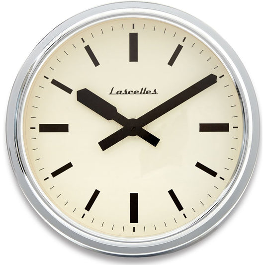 American Diner Deep Case Chrome Wall Clock 36cm