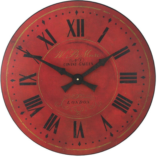 Red London Wall Clock 36cm or 49cm - TickTockClocks
