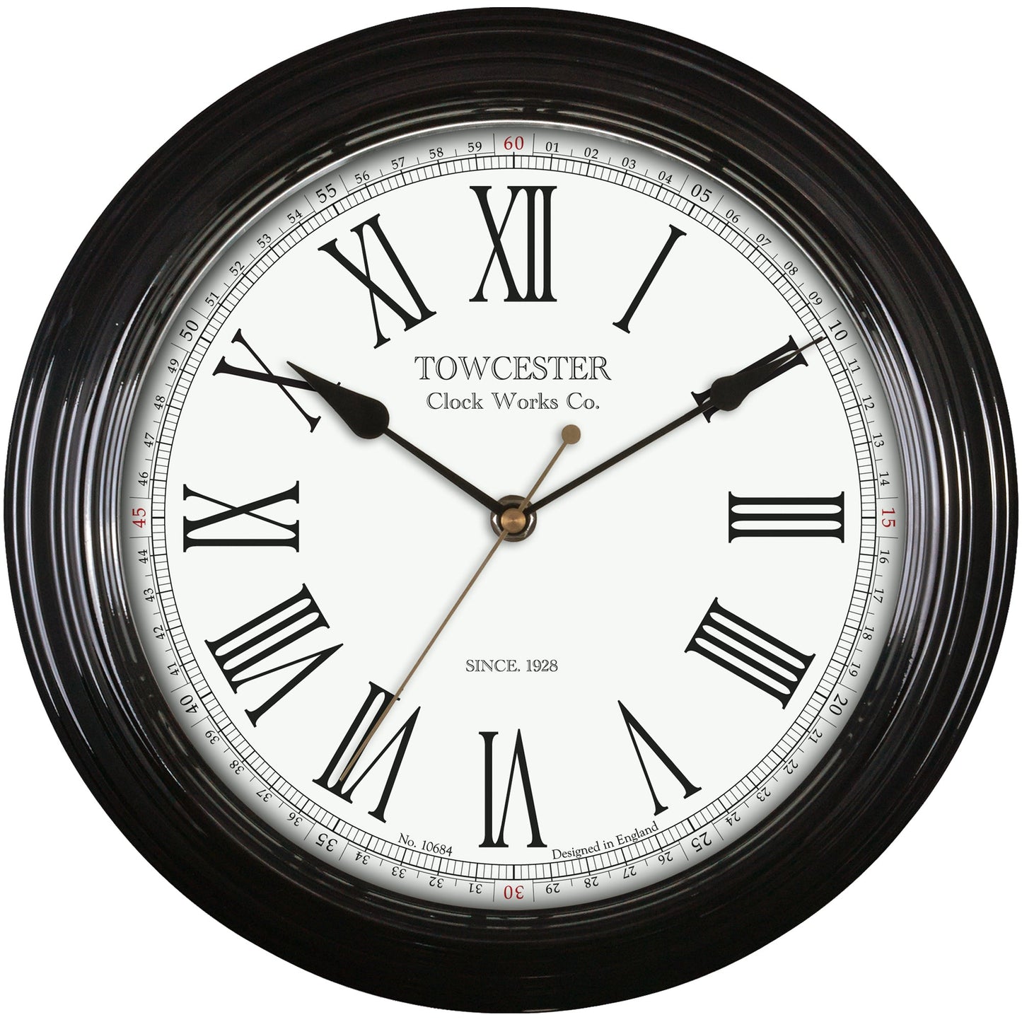 Redbourn Black Wall Clock 30cm - TickTockClocks