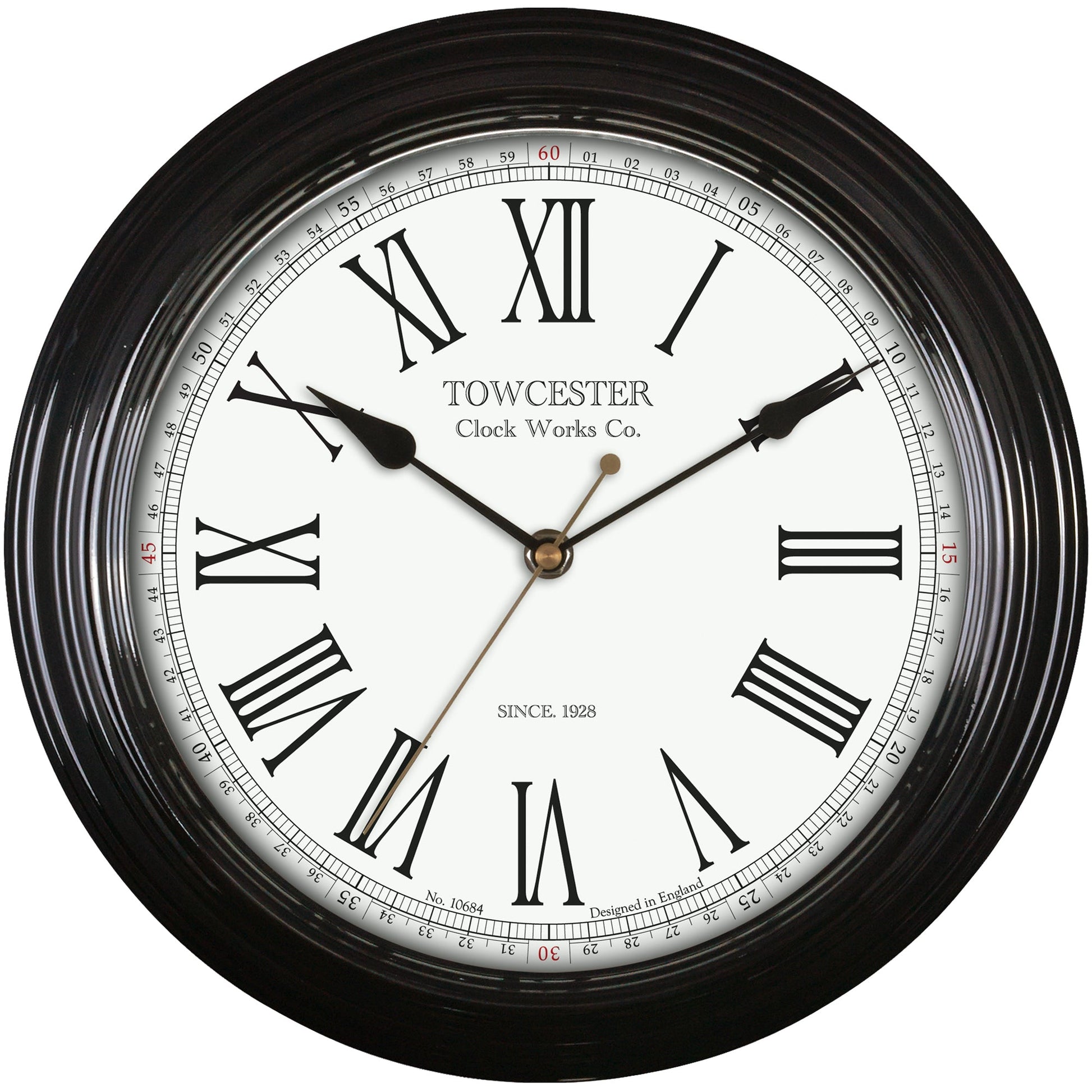 Redbourn Black Wall Clock 30cm - TickTockClocks