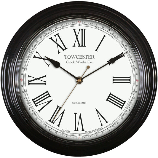 Redbourn Black Wall Clock 30cm - TickTockClocks