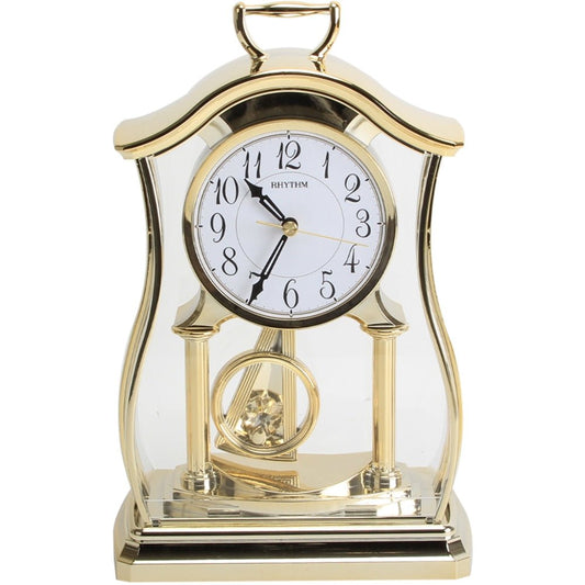 Rhythm Gold Carriage Clock - Crystals From Swarovski 18.5cm - TickTockClocks