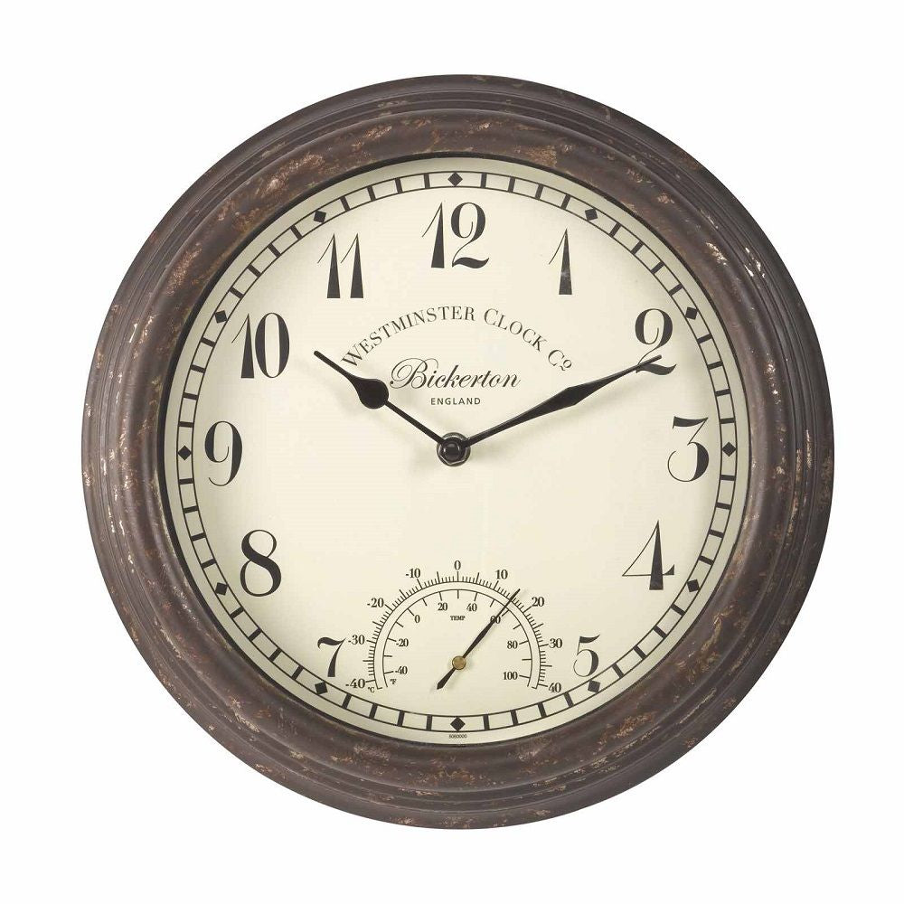 Bickerton Indoor/Outdoor Wall Clock with Thermometer 30cm