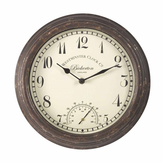 Bickerton Indoor/Outdoor Wall Clock with Thermometer 30cm