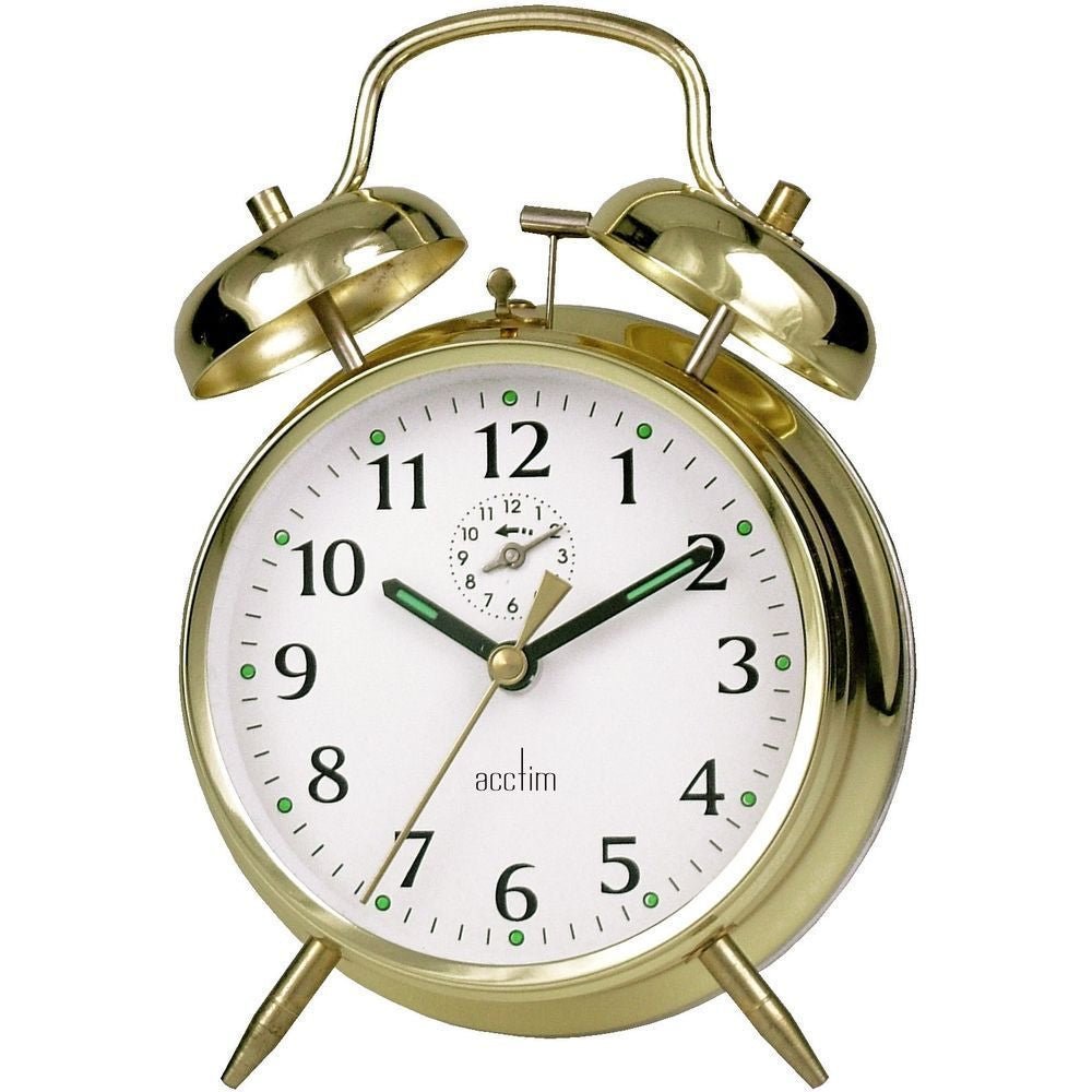 Saxon Wind-Up Twin Bell Alarm Clock 16cm - TickTockClocks
