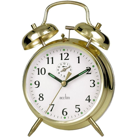 Saxon Wind-Up Twin Bell Alarm Clock 16cm - TickTockClocks