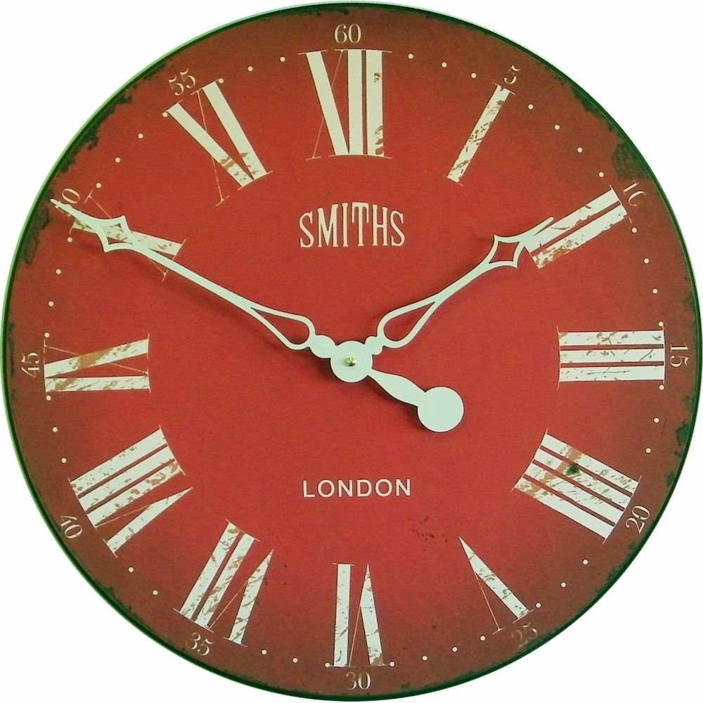 Smiths Antique Red Wall Clock 50cm - TickTockClocks