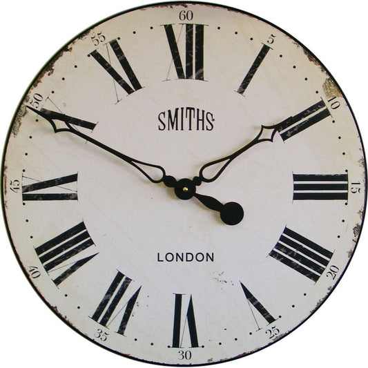 Smiths Antique White Wall Clock 50cm - TickTockClocks