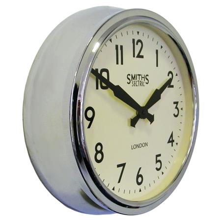 Smiths Retro Wall Clock in Chrome 38cm Personalised - TickTockClocks