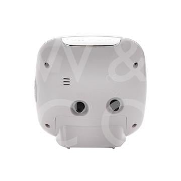 Square Alarm Clock - Sweep/Light/Snooze - White 11cm - TickTockClocks