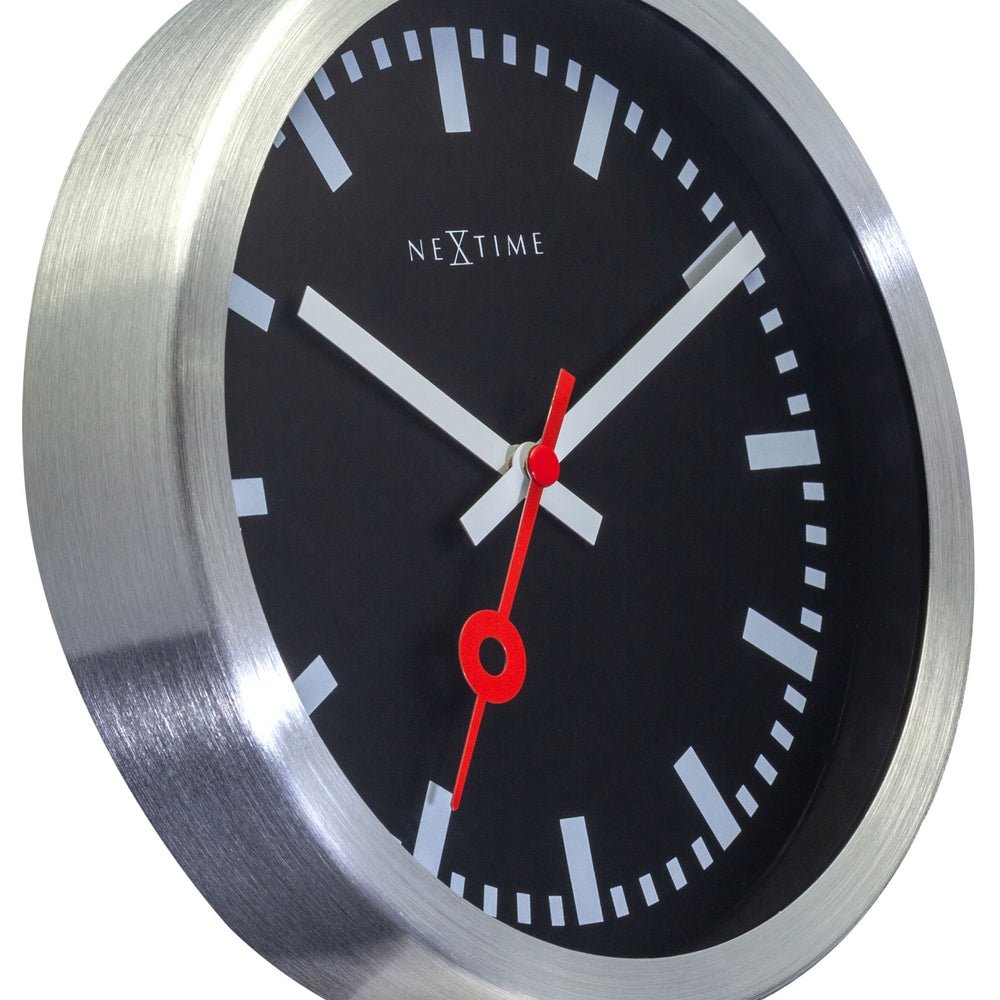 Station Stripe Wall Clock 19cm ( Black ) - TickTockClocks