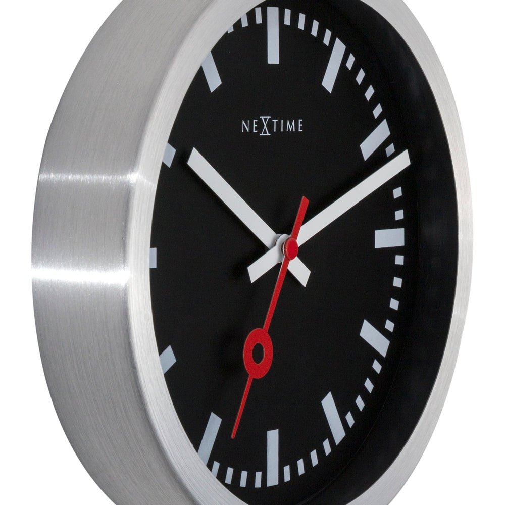 Station Stripe Wall Clock 19cm ( Black ) - TickTockClocks