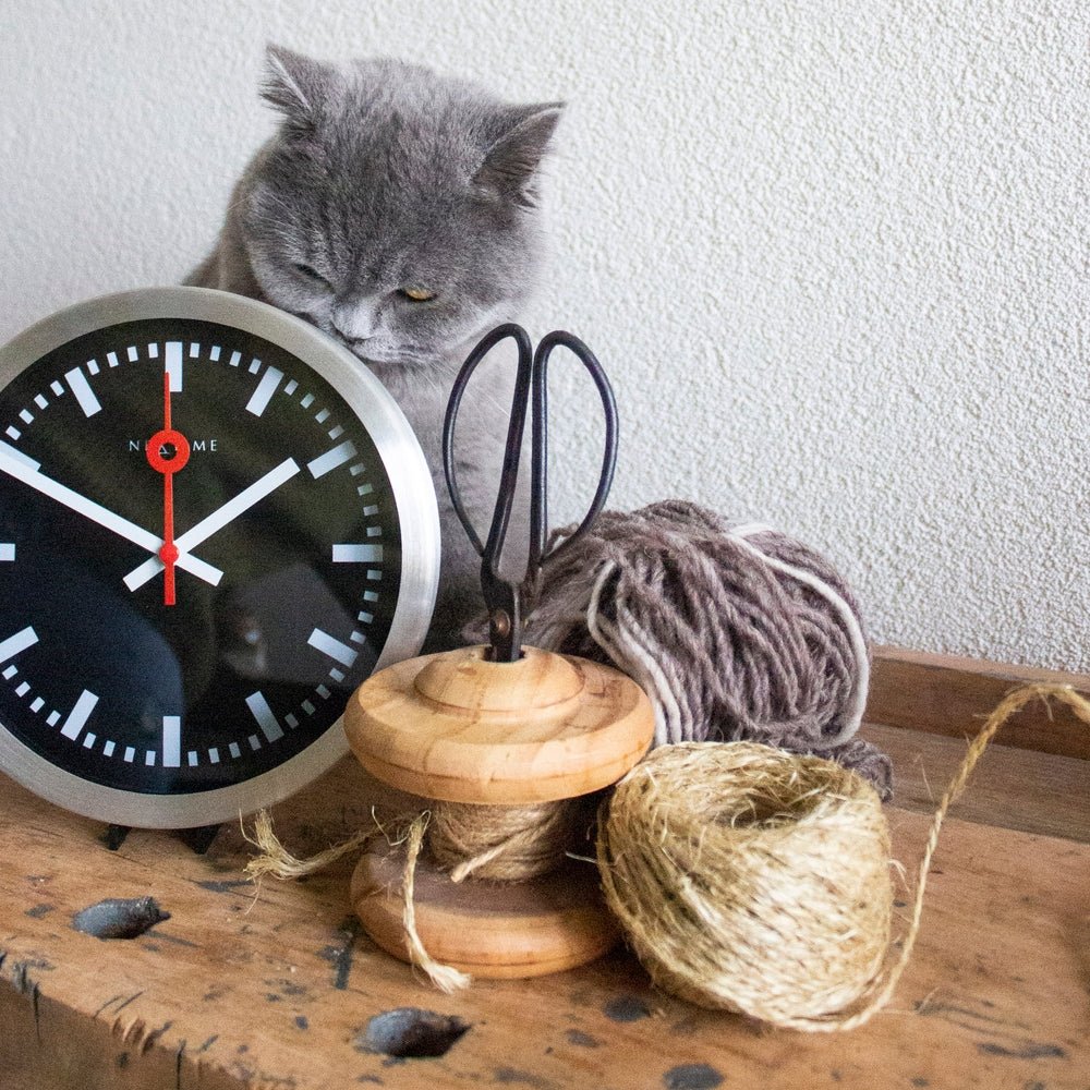 Station Stripe Wall Clock 19cm ( Black ) - TickTockClocks