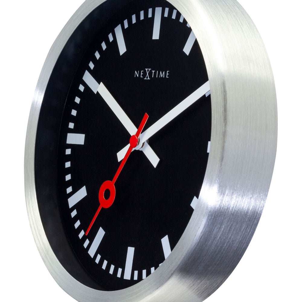 Station Stripe Wall Clock 19cm ( Black ) - TickTockClocks