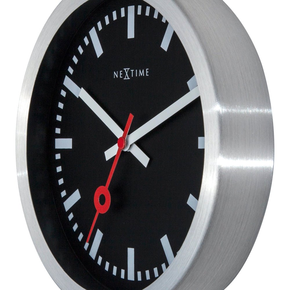 Station Stripe Wall Clock 19cm ( Black ) - TickTockClocks
