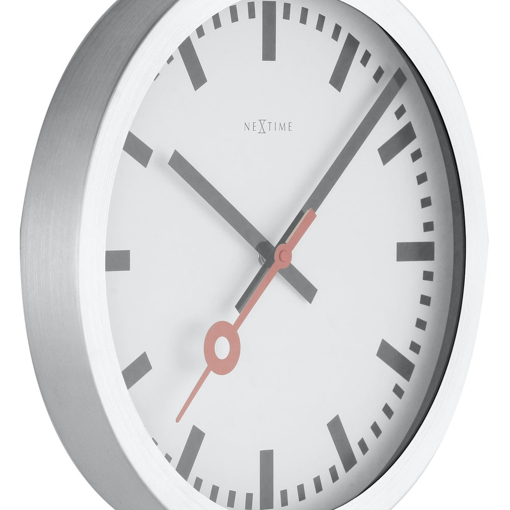 Station Stripe Wall Clock 19cm ( White ) - TickTockClocks