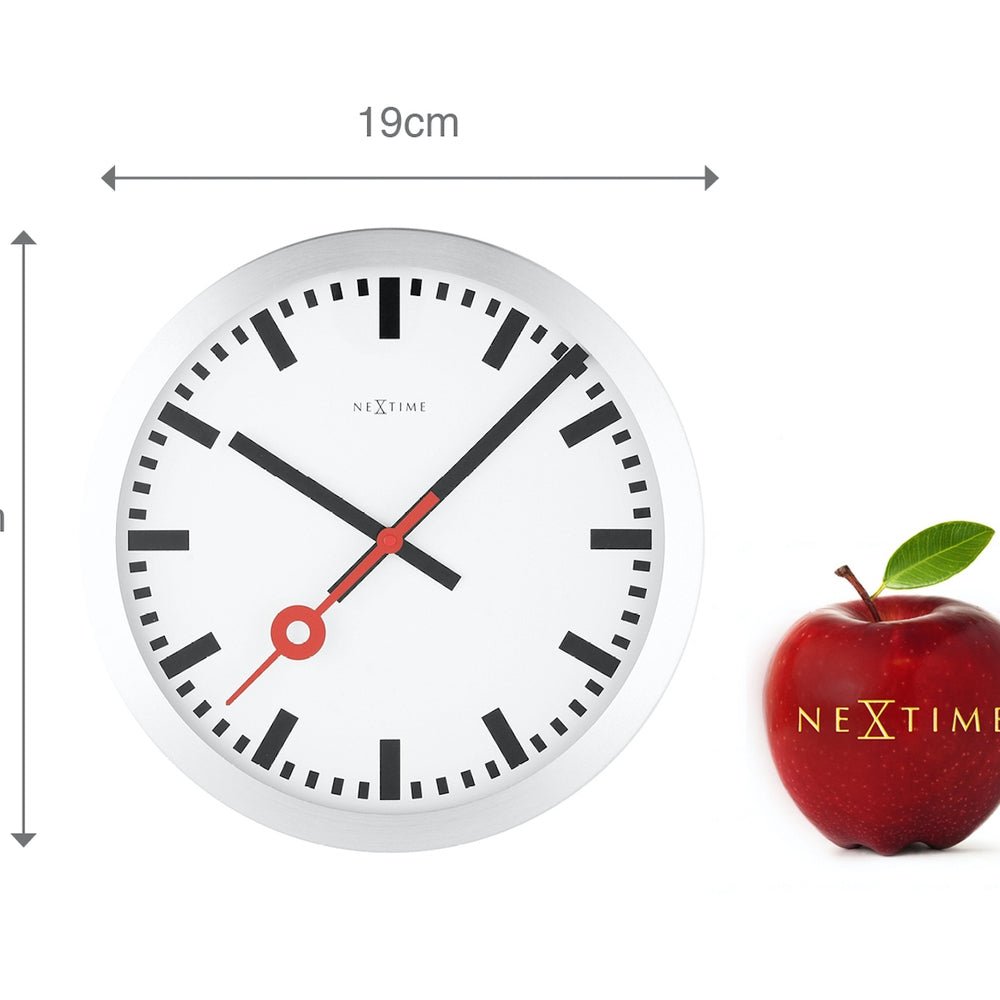 Station Stripe Wall Clock 19cm ( White ) - TickTockClocks