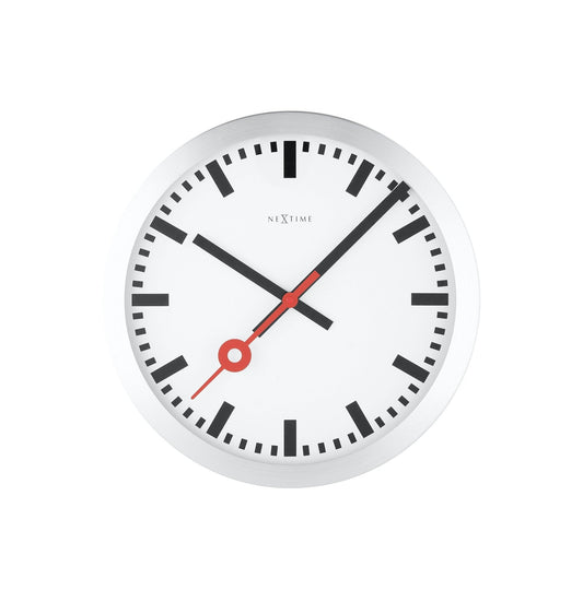 Station Stripe Wall Clock 19cm ( White ) - TickTockClocks