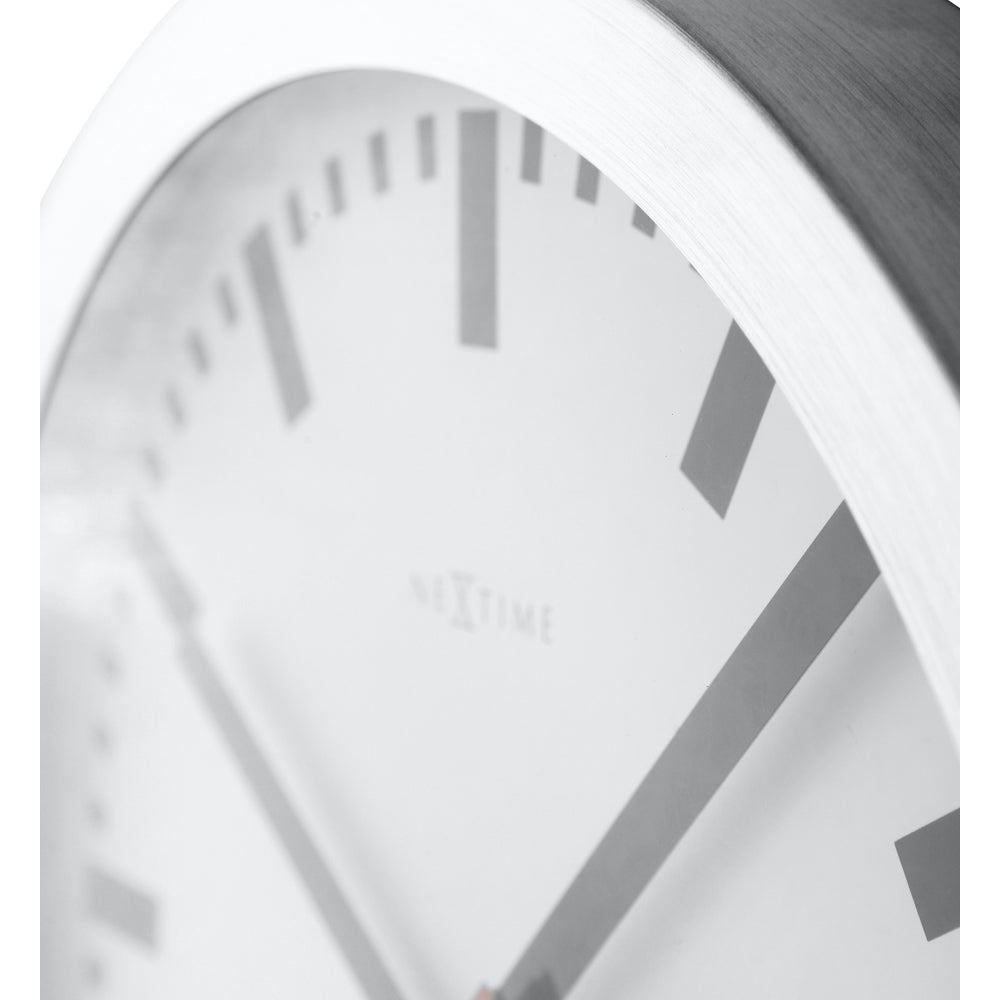 Station Stripe Wall Clock 19cm ( White ) - TickTockClocks